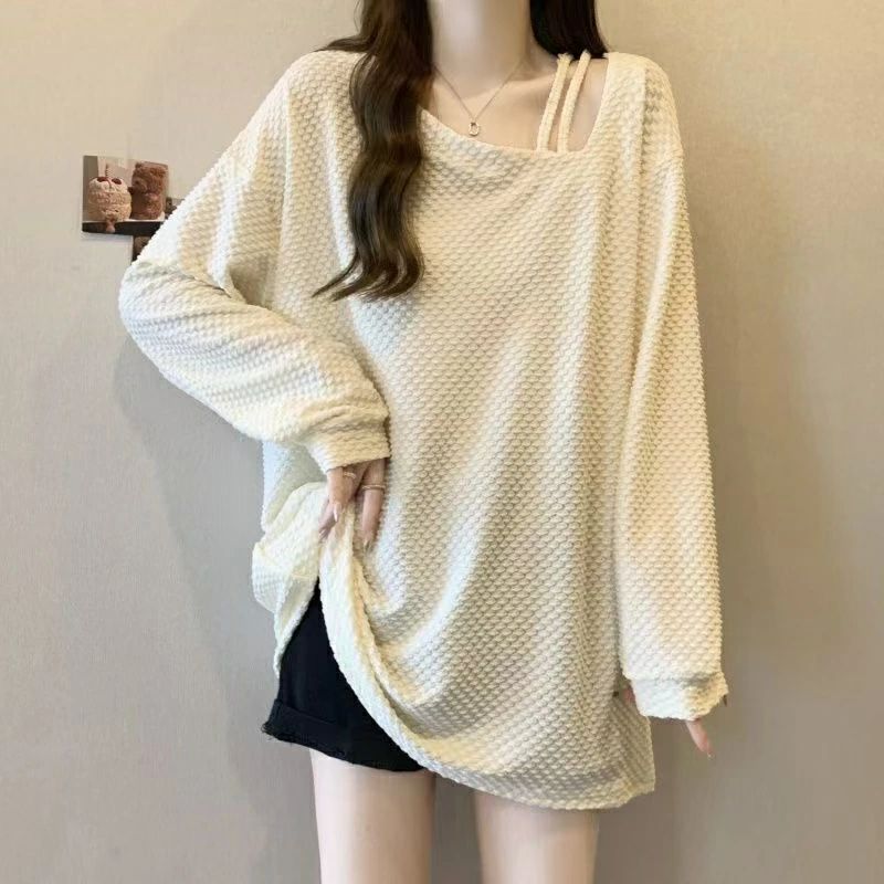 樂天商城 - 大きい チュニック ロンt 長袖 シンプル ロング ゆったり レディース Tシャツ プルオーバー tシャツトップス 春 インナー