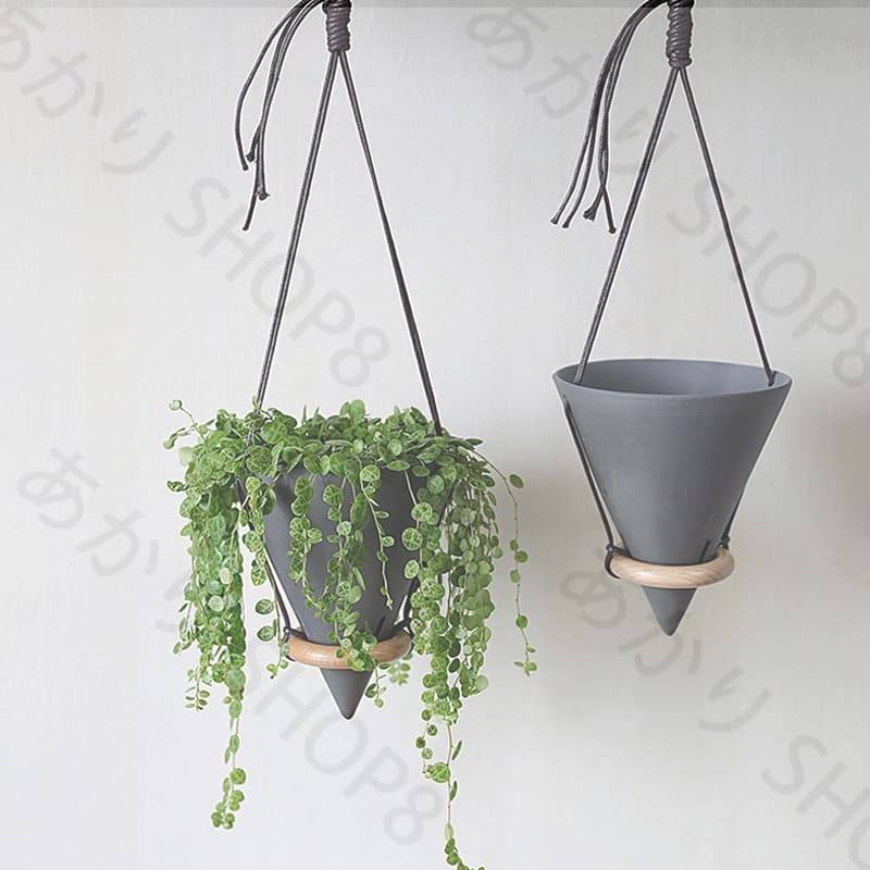 吊り下げ 輪っか 鉢カバー 吊るす ハンギングポット プランターカバー 鉢 とんがり 円錐 ブナの木 ハン..