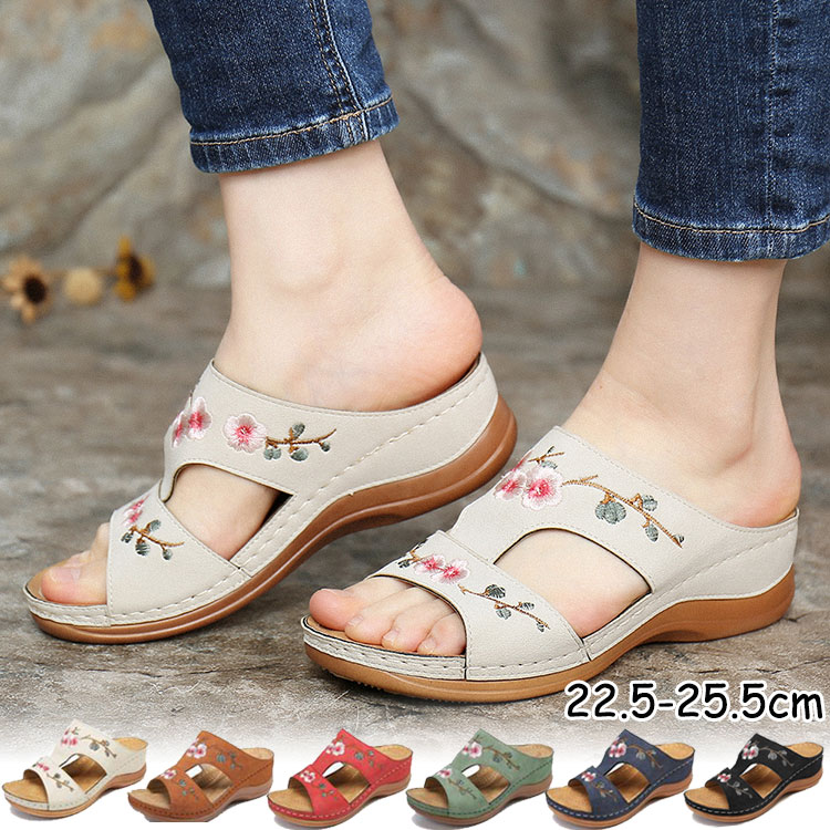 婦人靴 厚底 滑りにくい 安定感 高 歩きやすい サボサンダル サボ サンダル 厚底サンダル ミュール コンフォート ウェッジソール