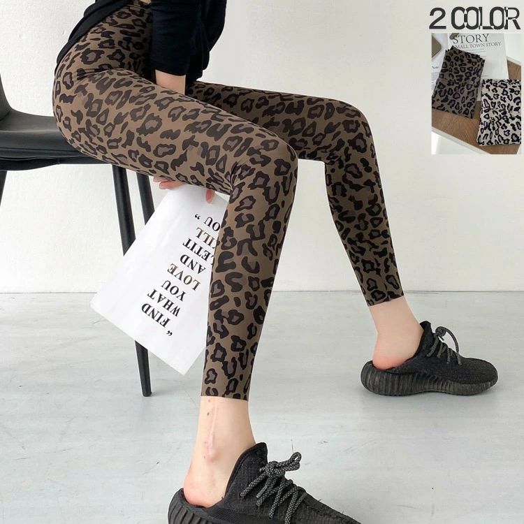 レディース ヒョウ柄 ボディライン ヨガパンツ ハイウエスト スポーツウェア おしゃれ フ スタイルアップ 動きやすい 伸縮性抜群