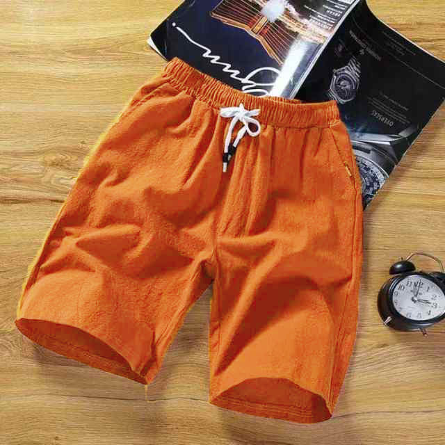 天神橋セレクトの綿麻ショーツ パンツ 膝上 春夏 ショーパン 涼しい ハーフパンツ 夏服 送料無料 無地 M 全7色 パンツ リラックスパンツ リネンショーツ 海パン イージーパンツ 5分丈 ハーフパンツ 綿麻 ルームウェア L XL 2XL 3XL ショーツ｜アングル2