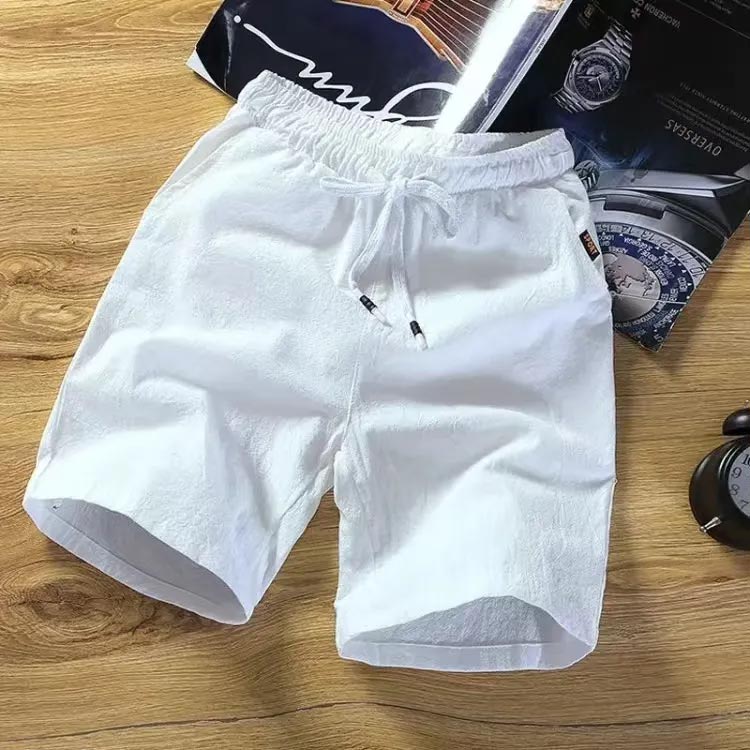 天神橋セレクトの綿麻ショーツ パンツ 膝上 春夏 ショーパン 涼しい ハーフパンツ 夏服 送料無料 無地 M 全7色 パンツ リラックスパンツ リネンショーツ 海パン イージーパンツ 5分丈 ハーフパンツ 綿麻 ルームウェア L XL 2XL 3XL ショーツ｜アングル3