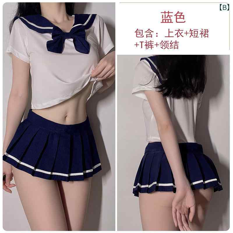 天神橋セレクトのレディース セクシー かわいい 学院 プリーツ ミニスカート ロールプレイング コスプレ 制服 セット ベッドルーム 用途 魅力的｜アングル3