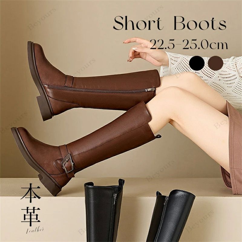 ローヒール ロングブーツ レディース 疲れない ロングブーツ 歩きやすい 本革 ジ 牛革 おしゃれ ブーツ 甲高 ぺたんこ 幅広 細身