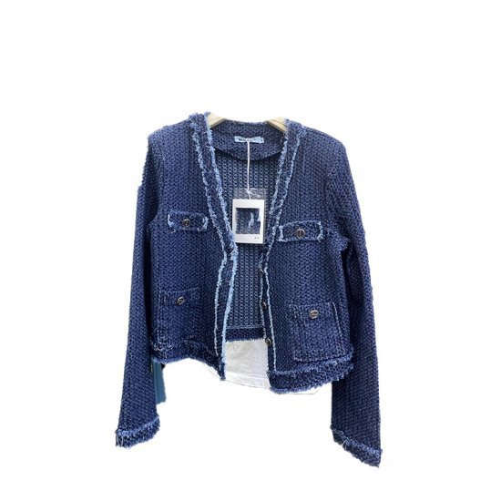 ボタン 無地 ミディアム丈 ポケット シンプ デニム レディース 大きいサイズ 長袖 【予約販売】ジャケット Vネック レギュラー丈