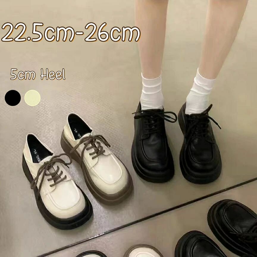 学生 厚底 革靴 歩きやすい 厚底シューズレディー 走れる 紐 可愛い 大きいサイズ ローファー レディース パンプス 痛くない 黒