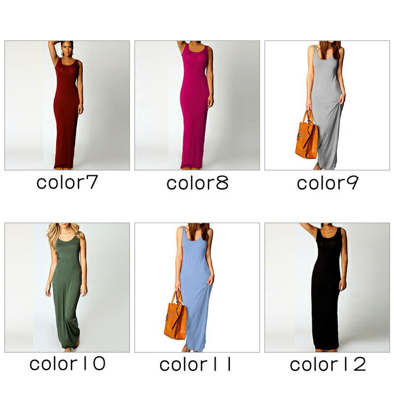 カジュア タイト ファッション ロング丈 春夏秋冬 シンプル 無地 マキシ丈 セクシー タンクワンピース インナー レディース 夏服
