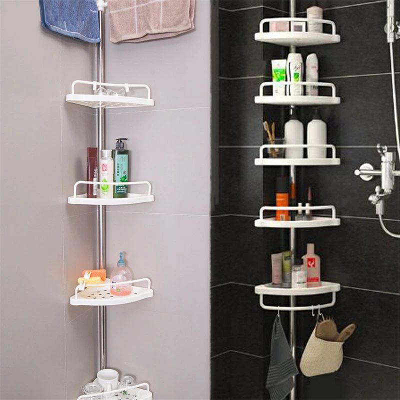 水切 突っ張り 浴室 コーナーラック 棚板 工具不要 4段 つっぱり棒 つっぱり 収納 5段 送料無料 タオル..