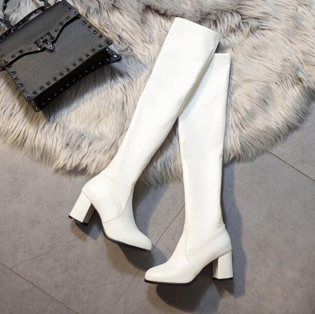 レディース おしゃ 疲れない ブーツ 痛くない ロングブーツ 歩きやすい セクシー ロング PU ニーハイブ..