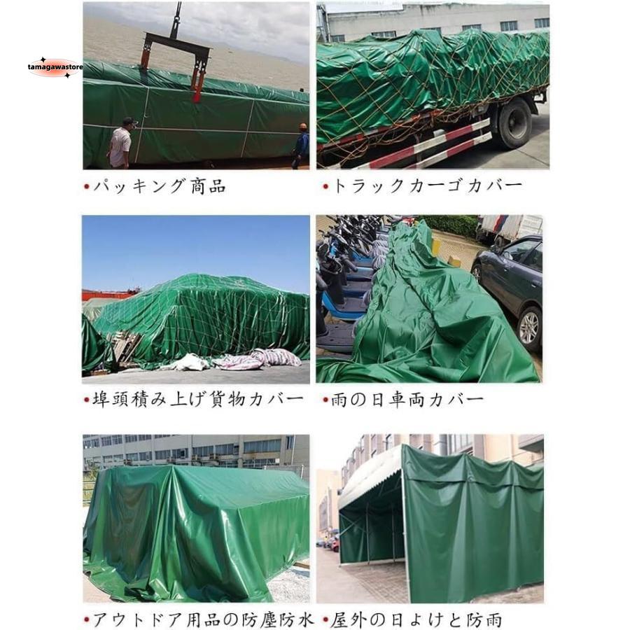 天神橋セレクトのトラックシート 2m 3m 4m 5m 6m 7m 8m対応 450g/m2厚手 防水仕樣 PVC帆布 ゴムロープ付属 トラックシート 日焼け防止 耐候性 耐｜アングル3