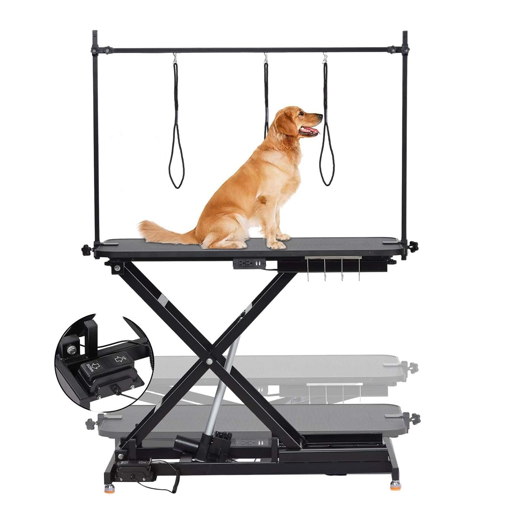 トリミングテーブル 電動式 大型犬/中型犬/小型犬 猫/犬用グルーミングテーブル 高...