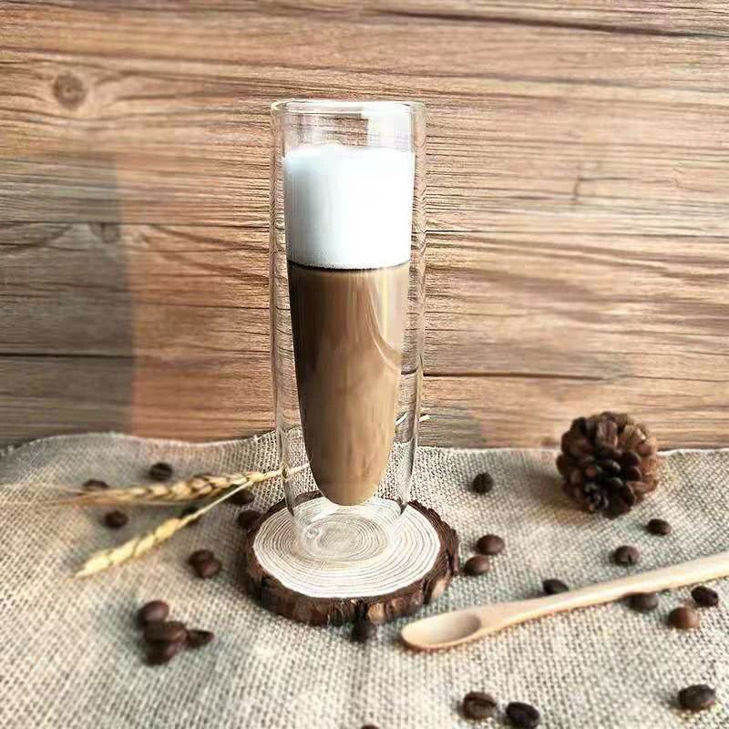 保冷 2点セット 二重 ダブルウォールシャンパングラス 食器 保温 二重構造 150ml コップ 耐熱ガラス ダ..