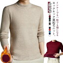 裏起毛 裏起毛ニット 保温 モックネック 厚手 秋 ニット 裏起毛 フィット 冬 センター 長袖 メンズ プルオーバー ハイネック ニ