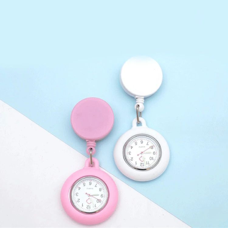 送料無料 看護師 懐中時計 リール付 腕時計 ナースウォッチ 長寿命 ビジネス レディース 大きめ コレット くすみカラー 仕事用