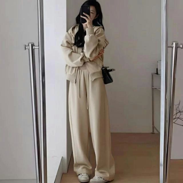 ワイドパンツ セッ スウェット 長袖 パーカー 春 綿 上下セット ロングパンツ 冬 スウェット 2点セット 秋 ジャージ フード付き