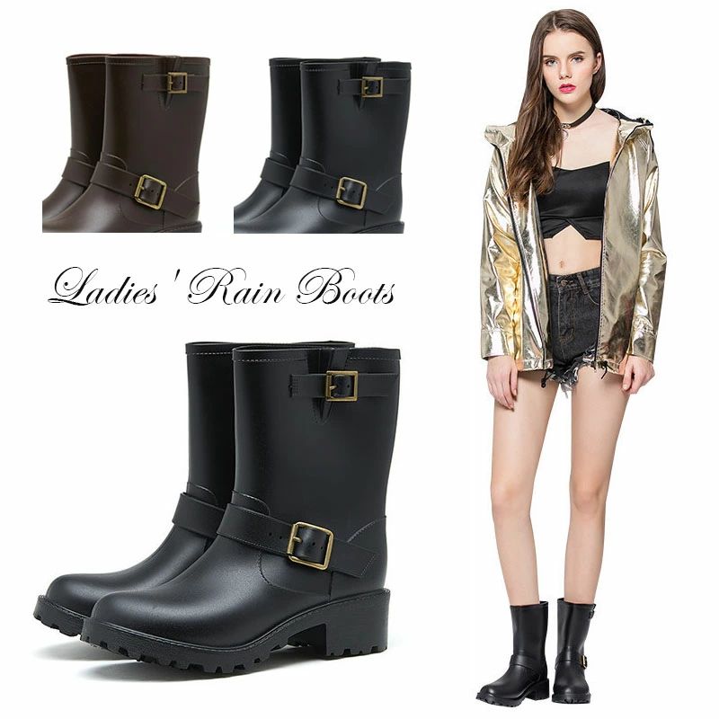 ラバーブーツ 通勤 美脚 ながぐつ 20