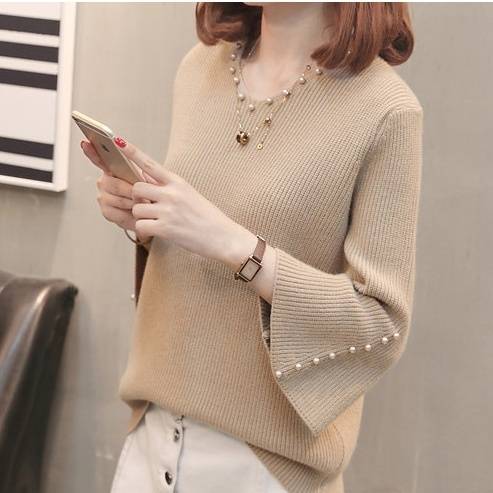 トップス レディース ニット セーター Vネック ボリューム袖 長袖 無地 大人 可愛い カジュアル おしゃ..