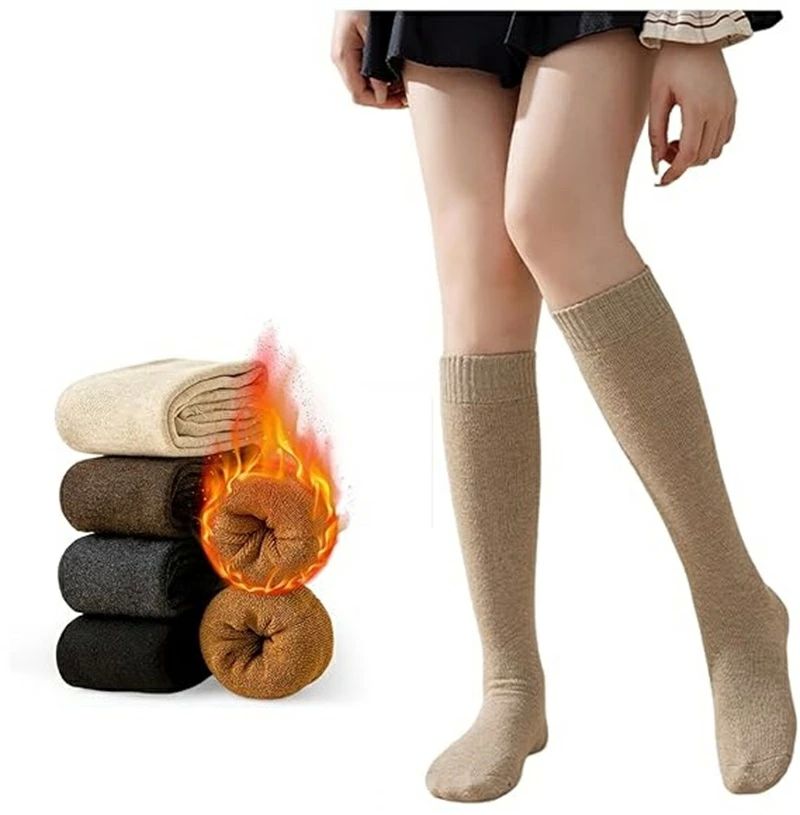 綿 足冷え対策 おしゃれ レディース ハイソックス 4足セット 防寒 女性スポーツソックス 靴下 保温 春..