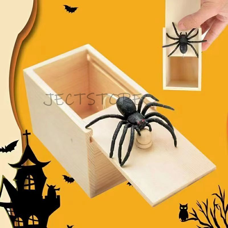 いたずらスパイダーボックス びっくり箱 おもちゃ 蜘蛛 ハロウィーンおもちゃ ドッキリボックス ゴム製..