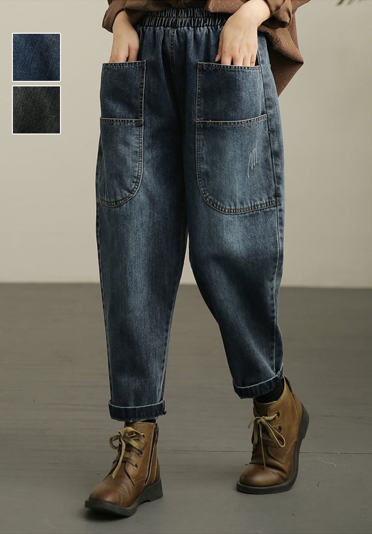 シェフパンツ デニムサルエルパンツ ワイド コットン ボトムス ワイド チノパン 送料無料 ゆるっと可愛い ベイカーパンツ ジンズ