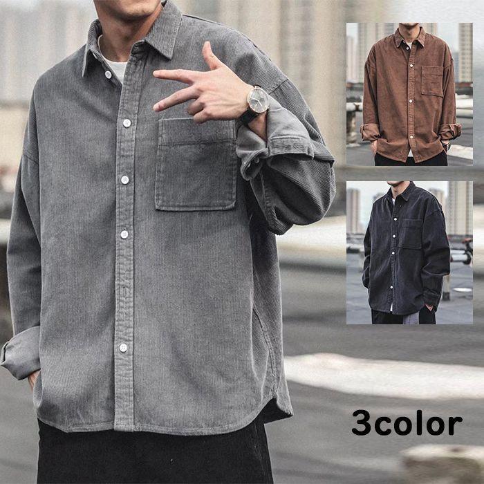 樂天商城 - 無地 カジュアルシャツ 長袖シャツ メンズ 秋服 開襟 ライトアウター トップス ジャケット おしゃれ シャツ カジュ ビジネス 春