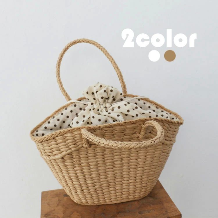 Handbag Type - 夏バッグ 麦わらバッグ ビーチ ハンドバッグ レディース ピクニック かごバッグ 手提げバッグ 草 かわいい 軽量 海 トートバッグ