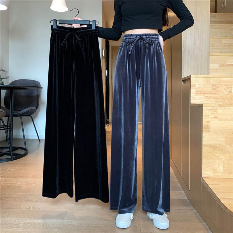 樂天商城 - 大 4XL 3XL 2XL XL L M S 抜け感 とろみ感 おしゃれ 大人 シンプル きれいめ 大人可愛い ベロア ワイドパンツ レディース パンツ