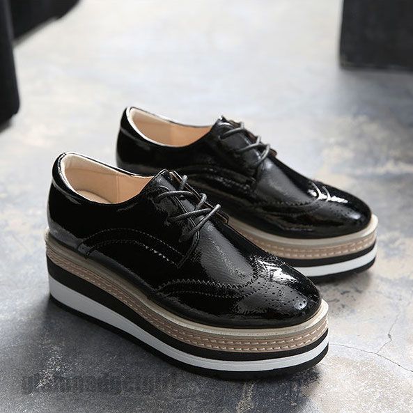 プレゼン ウイングチップ マニッシュ レディース オックスフォードシューズ プラットフォーム レースアップ 新生活応援 靴 厚底
