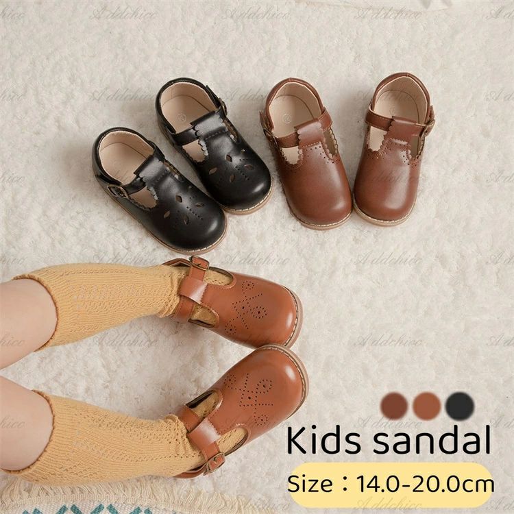 樂天商城 - t-strap お シンプル Tストラップ シューズ 子供 おしゃれ 皮 14.0-20.0cm 靴 女の子 レザー こども キッズ 合皮 かわいい shoes