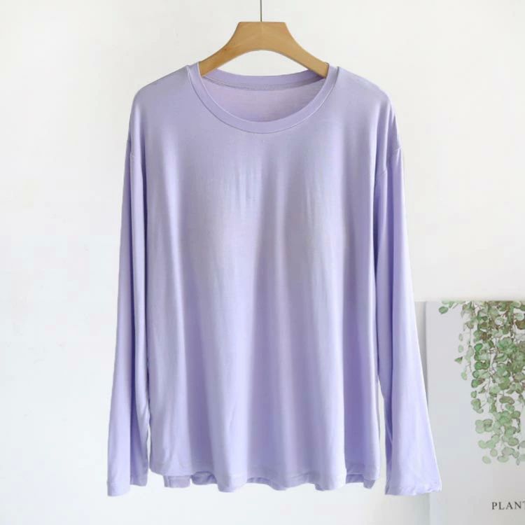 長袖tシャツ カットソー 締め付けない インナー パット付 アンダー 長袖 ロンT カ...