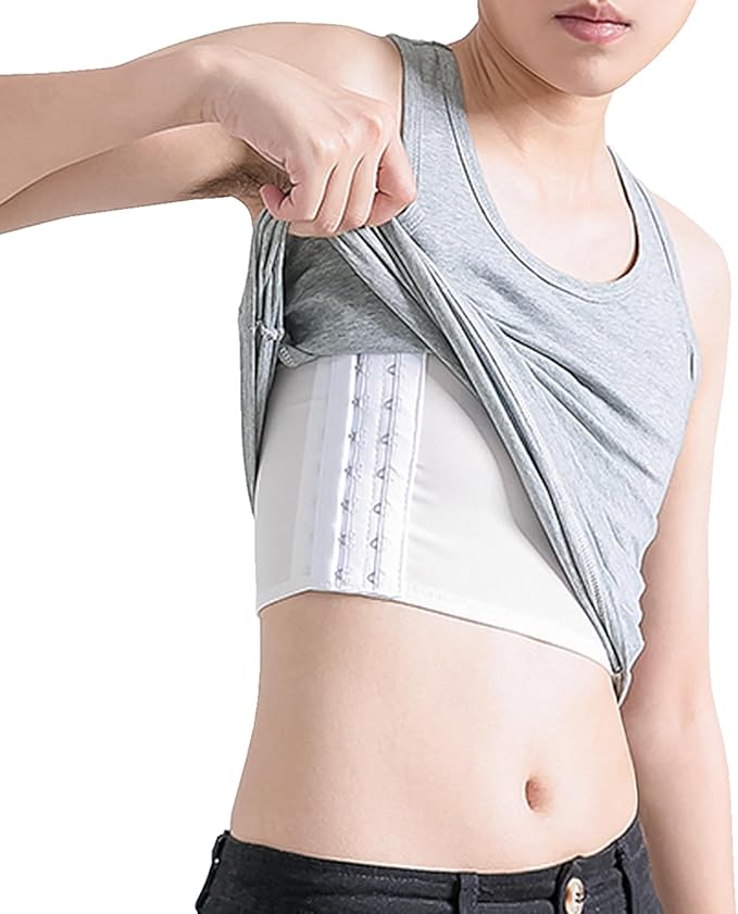 レディース 胸を小さく見える バ 胸潰し 胸つぶし タンクトップ ナベシャツ さらし...