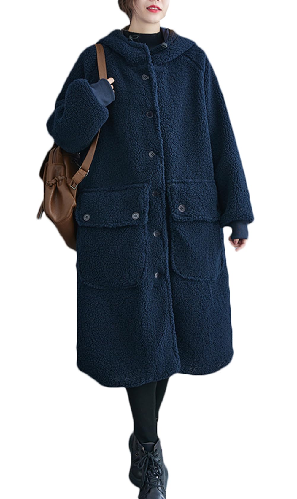 フード付き もこもこ オーバーサイズ コート ロングコート 冬 フリースコート カジュアル レディース 冬コート 厚手 防寒