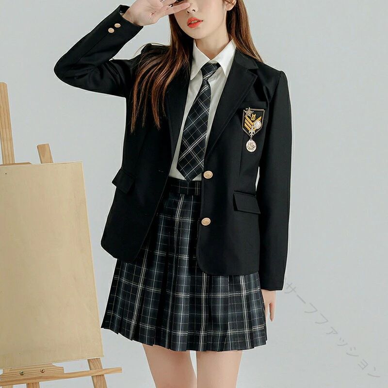 天神橋セレクトの制服 女子 学生 制服 ブレザー 単品 スクール ブレザー 長袖 紺 グレー ネイビー 全5色 ジャケット 学生服 高校 中学 高校生 通学 入学 お受験 発表会 結婚式 人気 ブランド｜アングル2