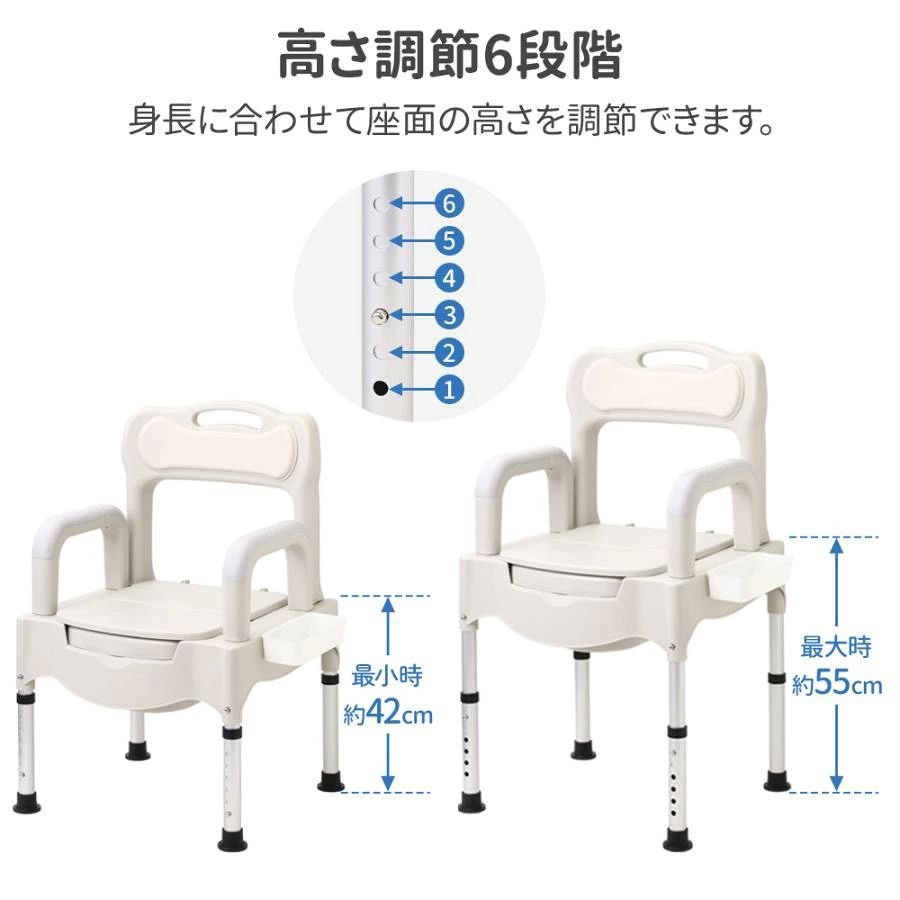 ポータブルトイレ 介護 ポータブル トイレ 介護用 高さ調整 キャンプ 簡易トイレ 防災 非常用 災害用 避難生活 避難 tenjinbashiselect-10153074 天神橋セレクト サンプル画像3