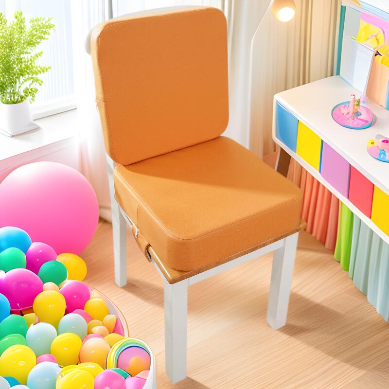 天神橋セレクトの子供用クッション 洗える 座布団 椅子クッション 厚さ5cm 10cm 4色展開 無地 リビング用 オフィス用 食事用 キッズチェア ベビー｜アングル3