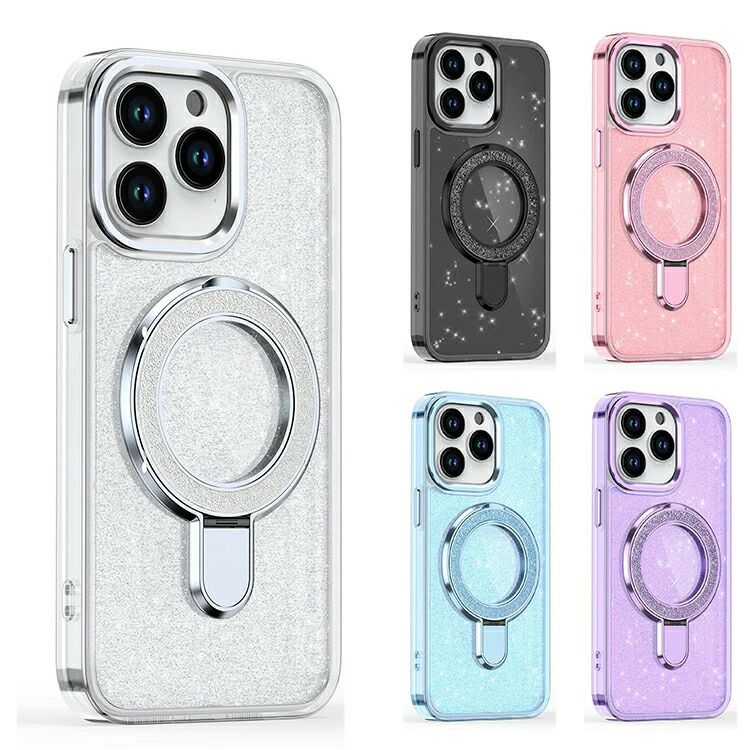 乐天商城 - 耐衝撃 スタンド機能 マグネット式車載ホルダースマホケース iPhone16 ケース ストラップ穴 片手持ちに便利なリング付き カバー