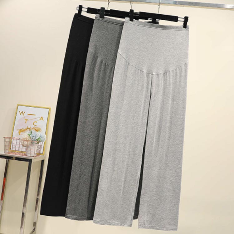 妊 秋 10分丈 ワイドパンツ お腹を包むウエスト 春 ストレッチ 夏 サラサラ素材 ア...