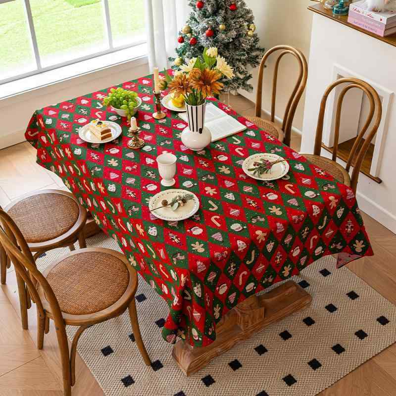 かわいい おしゃれ ポリエステル製 長方形 模様替え 美化装飾 防塵 防滑 撥水 雪花柄 暖冬 キッズ メン..