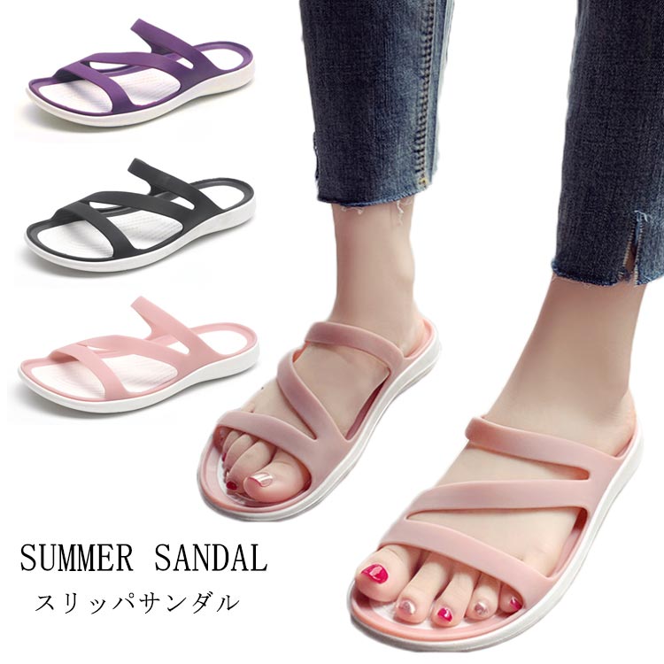 コンフォートサ レディースサンダル フラットシューズ サンダル スリッパ バブーシュ サンダル ローヒール サンダル レディース