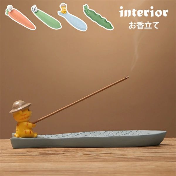 お香立 お線香 線香炉 線香立て アニマル 瞑想 書斎 仏壇用皿 横置き 玄関先 インテリア 飾り パンダ ..