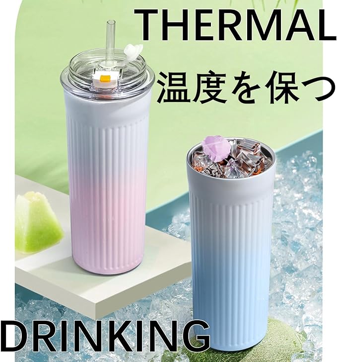 【保温・保冷効果】この蓋付きタンブラーは保温・保冷効果が良く、約6時間保温できます、保冷効果は氷の数で決まります。 また、密閉性の高い蓋なので持ち運び時にこぼれる心配もありません。(データは異なる場合があります、上記は参考値です)。 【分解と洗浄】タンブラーマグカップの底を簡単かつ包括的に洗浄するための広口設計、食品グレードのSUS316ステンレス鋼で作られ、内部は平らで滑らかで、コーヒーの汚れ、茶渋や臭いの残留物を防ぎます。 【内蔵ストロー】 このカップにはストローが内蔵されているため、飲み物に簡単にアクセスでき、外出先でも簡単に飲むことができます。 【製品仕様】容量500ミリリットル、ピンク、ベージュ、ブルー選択する3色のボディは、すべての材料は無毒な材料であであります。 【環境に優しい】プラスチック製のカップに伴う懸念から解放されたこのステンレススチール製オプションは、BPA や土壌および水源の潜在的な汚染に関連するリスクを排除します。このカップを選択することで、環境に配慮した、より健康的な選択をすることになります。【保温・保冷効果】この蓋付きタンブラーは保温・保冷効果が良く、約6時間保温できます、保冷効果は氷の数で決まります。 また、密閉性の高い蓋なので持ち運び時にこぼれる心配もありません。(データは異なる場合があります、上記は参考値です)。 【分解と洗浄】タンブラーマグカップの底を簡単かつ包括的に洗浄するための広口設計、食品グレードのSUS316ステンレス鋼で作られ、内部は平らで滑らかで、コーヒーの汚れ、茶渋や臭いの残留物を防ぎます。 【内蔵ストロー】 このカップにはストローが内蔵されているため、飲み物に簡単にアクセスでき、外出先でも簡単に飲むことができます。 【製品仕様】容量500ミリリットル、ピンク、ベージュ、ブルー選択する3色のボディは、すべての材料は無毒な材料であであります。 【環境に優しい】プラスチック製のカップに伴う懸念から解放されたこのステンレススチール製オプションは、BPA や土壌および水源の潜在的な汚染に関連するリスクを排除します。このカップを選択することで、環境に配慮した、より健康的な選択をすることになります。