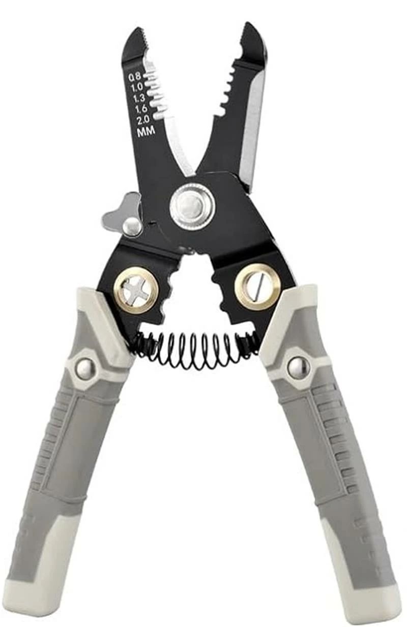 樂天商城 - ワイヤーストリッパー 電工ペンチ【多機能ストリッププライヤー】 1.0-3.2mm用 高品質ハイカーボンスチール スプリング装填式ノンスリッ