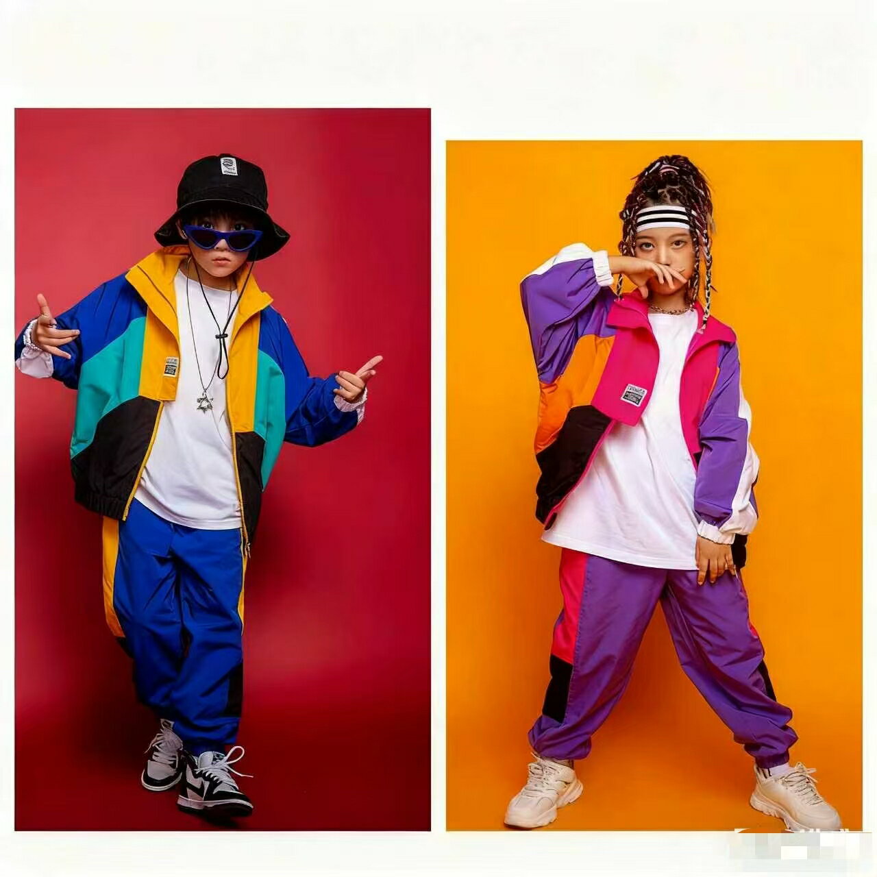 ジャージ ウインドブレーカー 演出服 韓国 HIPHOP ヒップホップ K-POP 男の子 ジャケット ロングパンツ..