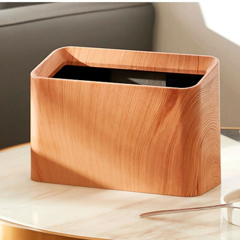 小型 捨てやすい 洗面所 木の柄 ミニゴミ箱 収納 化粧台 お 机上 多機能 車載 小物入れ デスク周り 省スペース インテリア 卓上 [2]