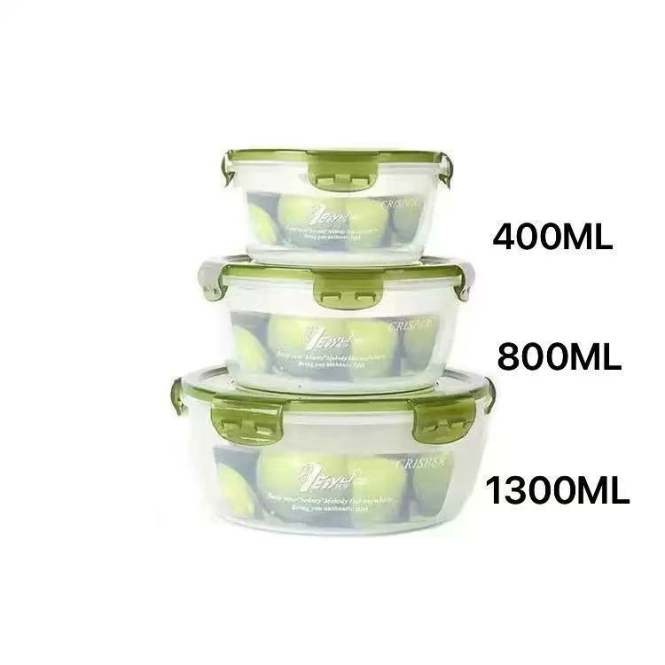 Rakuten - 保存容器 密閉 プラスチック製 円形 丸型 フードコンテナ 食品保存 鮮度保持 冷蔵庫収納 弁当箱 ランチボックス 電子レンジ対応 日常使い 厚手
