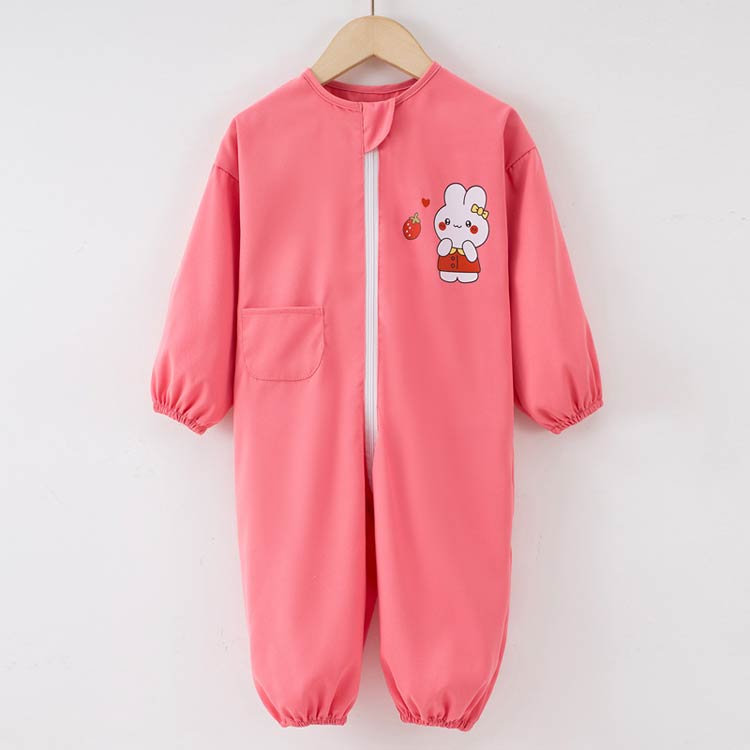 天神橋セレクトの子供服 ロンパース プレイウェア スモック キッズ 男の子 汚れ防止 つなぎ 女の子 オーバーオール 送料無料 遊び着 子供 長袖 撥水加工 ベビー プレイウェア ジャンプスーツ ダブルファスナー付き 子ども プルオーバー 水遊び 小学生 幼稚園 保育園 80 90 100 110｜アングル2