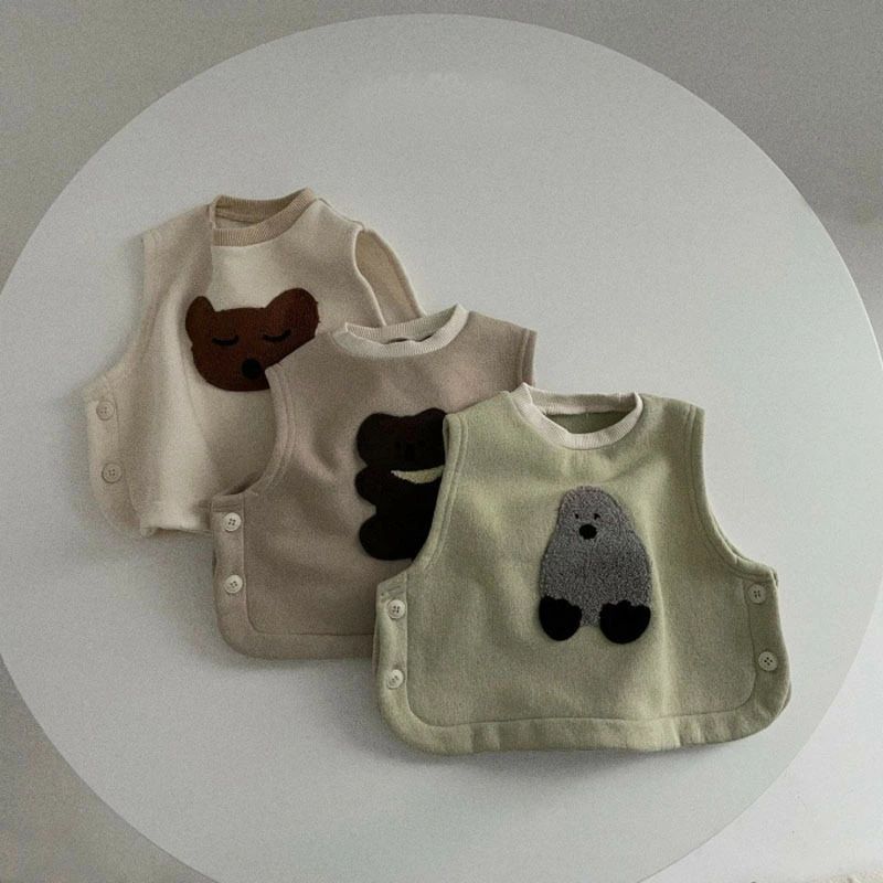 ベスト 子供 赤ちゃん ベビー ベスト 春 秋 冬 新生児 くま ベビー 服 ベスト トッ...