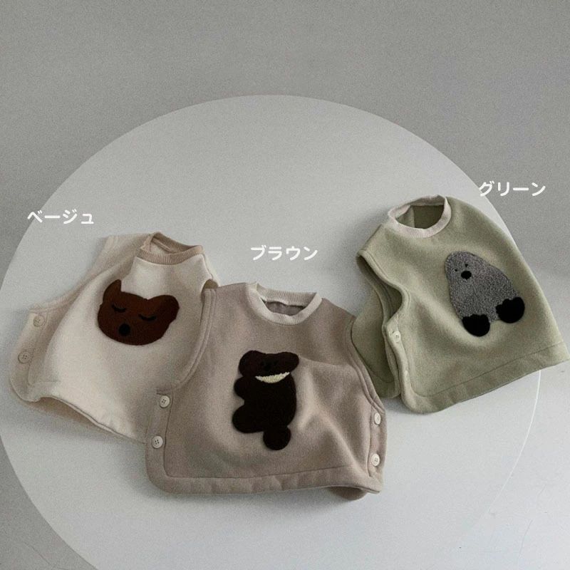 ベスト 子供 赤ちゃん ベビー ベスト 春 秋 冬 新生児 くま ベビー 服 ベスト トッ...