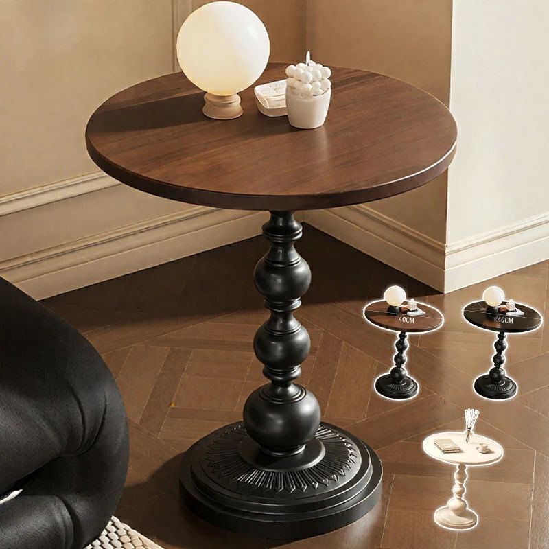 バルコニー用 コーヒーテーブル 耐水 アイアン製 ソファ 汚れに強い レトロ調 リビング ベッドサイド 小型 丸型 サイドテーブル