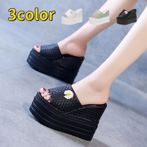 樂天商城 - ウェッジソールサンダル レディース 厚底 ミュール サンダル ビーチサンダル お出かけ オープントゥ プラットフォーム 歩きやすい 靴 おしゃれ カジュアル シンプル 通勤 オフィス 内履き 外履き 婦人靴 ハイヒール サマーサンダル 疲れにくい 滑らない 春夏 脱げない